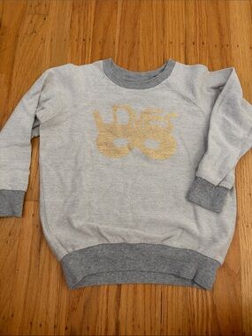 Beau Loves Kids Gray Sweatshirt with Gold 'Love' Mask Graphic